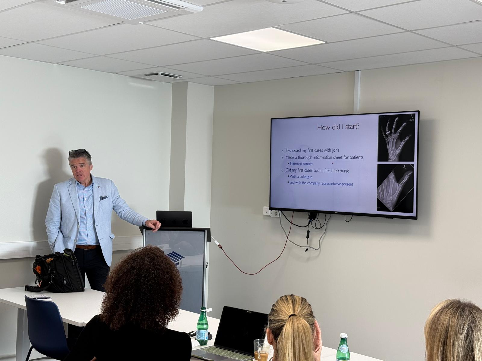 Professor David Warwick teaching thumb-base (CMC) surgery